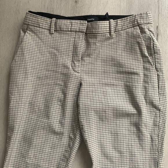 Theory women’s plaid ankle pants size 2‎  classic casual cropped career - Picture 1 of 13